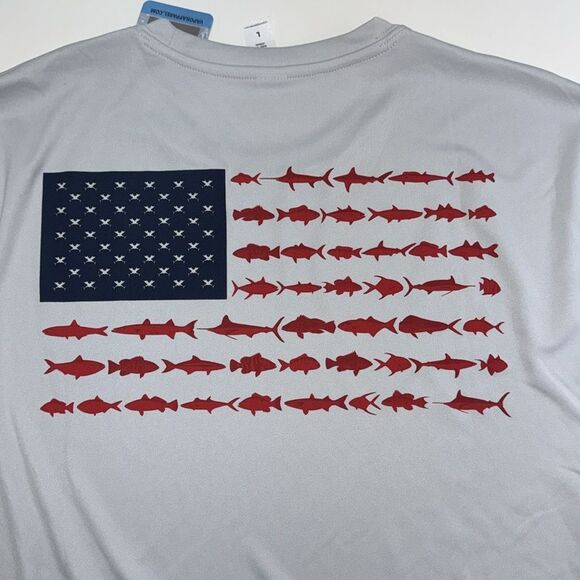 🔥 Vapor Apparel Men's Flag  UPF 50+ Long Sleeve T-Shirt, UV Sun Protection Sz L - Picture 4 of 7